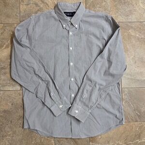 Abercrombie & Fitch Men's XL Gray Gingham Button Down Stretch Shirt‎
